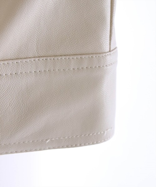 clear(クリア)の「フェイクレザーライダースジャケット(ライダースジャケット・レディース・ブラック/アイボリー/サックスブルー・F)」の11枚目の写真