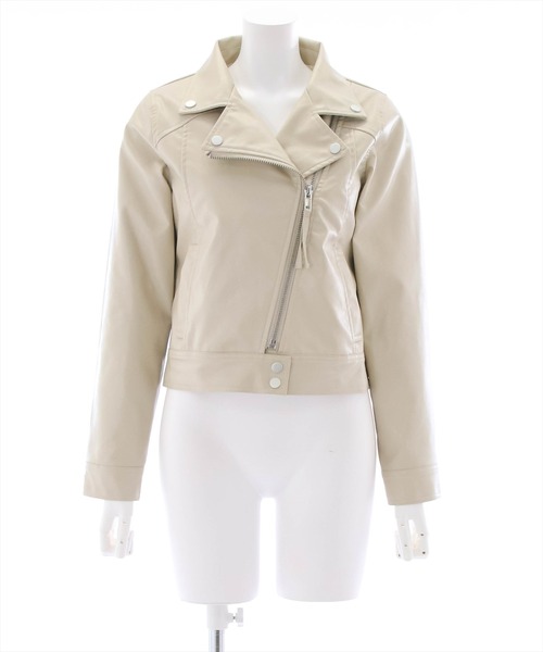 clear(クリア)の「フェイクレザーライダースジャケット(ライダースジャケット・レディース・ブラック/アイボリー/サックスブルー・F)」の19枚目の写真