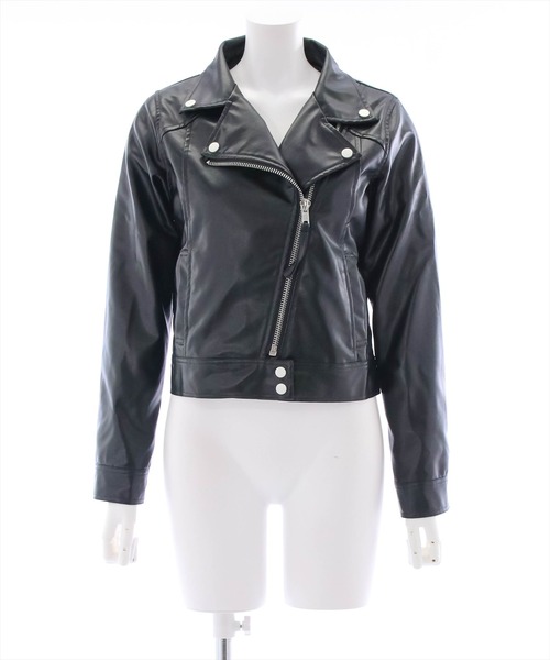 clear(クリア)の「フェイクレザーライダースジャケット(ライダースジャケット・レディース・ブラック/アイボリー/サックスブルー・F)」の20枚目の写真
