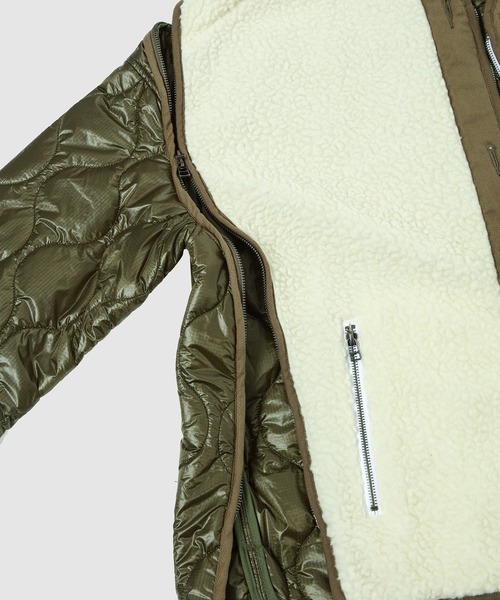 FACETASM（ファセッタズム）の「ZIPPER SHERPA QUILTED LINER JACKET（ブルゾン・メンズ・カーキ・4）」の3枚目の写真