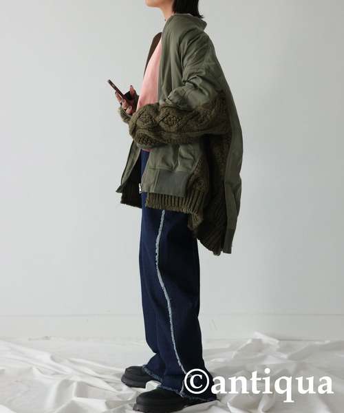 antiqua(アンティカ)の「フリンジデニムパンツ(デニムパンツ・レディース・インディゴブルー・L/M)」の8枚目の写真