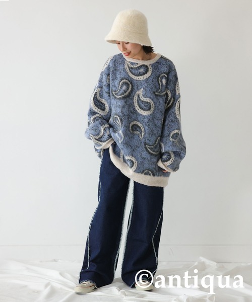 antiqua(アンティカ)の「フリンジデニムパンツ(デニムパンツ・レディース・インディゴブルー・L/M)」の14枚目の写真