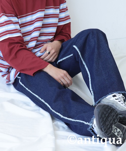 antiqua(アンティカ)の「フリンジデニムパンツ(デニムパンツ・レディース・インディゴブルー・L/M)」の18枚目の写真