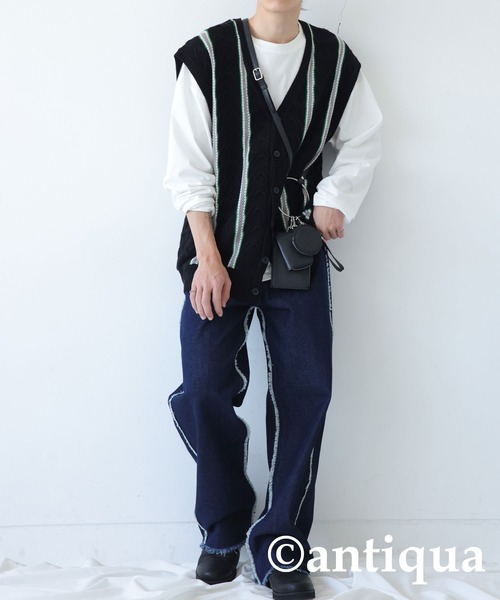antiqua(アンティカ)の「フリンジデニムパンツ(デニムパンツ・レディース・インディゴブルー・L/M)」の21枚目の写真