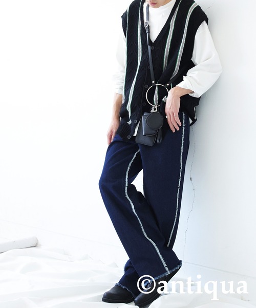 antiqua(アンティカ)の「フリンジデニムパンツ(デニムパンツ・レディース・インディゴブルー・L/M)」の19枚目の写真