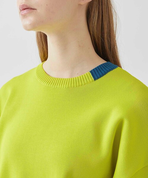 A + TOKYO（エープラストウキョウ）の「【洗える/軽量】ポイントカラーオーバーニットトップス（ニット/セーター・レディース・ブルー/ブラック/ラベンダー/イエロー/ベージュ・FREE）」の6枚目の写真