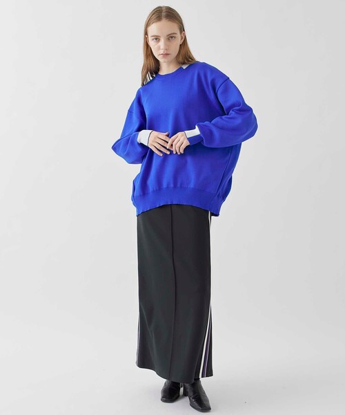 A + TOKYO（エープラストウキョウ）の「【洗える/軽量】ポイントカラーオーバーニットトップス（ニット/セーター・レディース・ブルー/ブラック/ラベンダー/イエロー/ベージュ・FREE）」の11枚目の写真