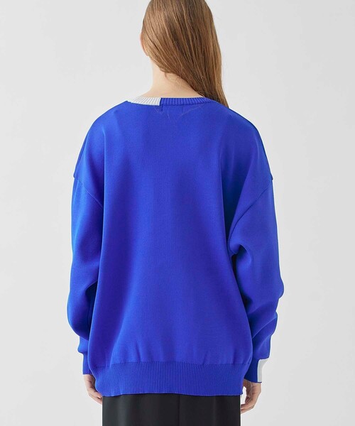 A + TOKYO（エープラストウキョウ）の「【洗える/軽量】ポイントカラーオーバーニットトップス（ニット/セーター・レディース・ブルー/ブラック/ラベンダー/イエロー/ベージュ・FREE）」の15枚目の写真