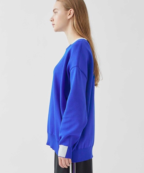 A + TOKYO（エープラストウキョウ）の「【洗える/軽量】ポイントカラーオーバーニットトップス（ニット/セーター・レディース・ブルー/ブラック/ラベンダー/イエロー/ベージュ・FREE）」の14枚目の写真