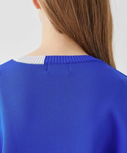 A + TOKYO（エープラストウキョウ）の「【洗える/軽量】ポイントカラーオーバーニットトップス（ニット/セーター・レディース・ブルー/ブラック/ラベンダー/イエロー/ベージュ・FREE）」の18枚目の写真