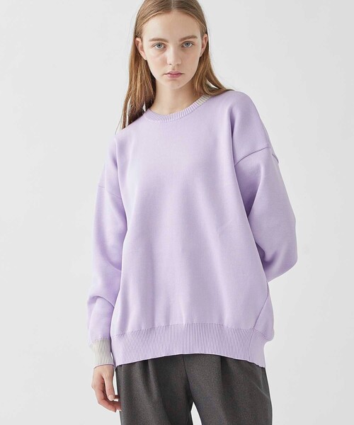 A + TOKYO（エープラストウキョウ）の「【洗える/軽量】ポイントカラーオーバーニットトップス（ニット/セーター・レディース・ブルー/ブラック/ラベンダー/イエロー/ベージュ・FREE）」の19枚目の写真