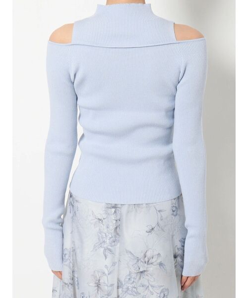 MERCURYDUO（マーキュリーデュオ）の「2wayレイヤード風リブニット（ニット/セーター・レディース・オフホワイト/ライトブルー/ブラック/パープル・FREE）」の6枚目の写真