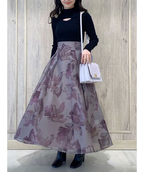 MERCURYDUO（マーキュリーデュオ）の「2wayレイヤード風リブニット（ニット/セーター・レディース・オフホワイト/ライトブルー/ブラック/パープル・FREE）」の16枚目の写真