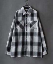 Oversize ombre check shirt/オーバーサイズ オンブレ チェック シャツ