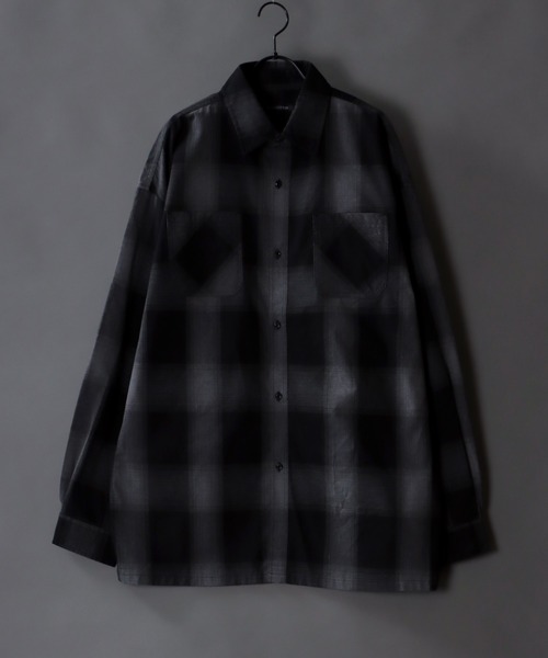 SITRY(シトリー)の「Oversize ombre check shirt/オーバーサイズ オンブレ チェック シャツ(シャツ/ブラウス・メンズ・ブルー/ホワイト/チャコールグレー/ブラウン/ホワイト系その他・M/L/LL)」の4枚目の写真