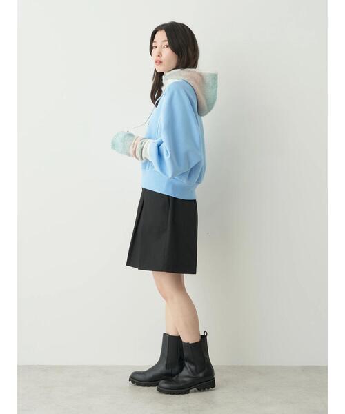 earth music&ecology（アースミュージックアンドエコロジー）の「グラデーションニットバラクラバフードキャップ（ニットキャップ/ビーニー・レディース・ライトブルー/ブラウン/パープル・FREE）」の16枚目の写真