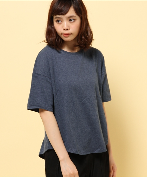 GIORDANO（ジョルダーノ）の「[GIORDANO]ルーズシルエット半袖Tシャツ（Tシャツ/カットソー・レディース・ホワイト/ブラック/ブルー/ネイビー/オレンジ・SMALL/MEDIUM/LARGE）」の4枚目の写真