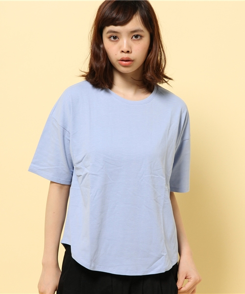 GIORDANO（ジョルダーノ）の「[GIORDANO]ルーズシルエット半袖Tシャツ（Tシャツ/カットソー・レディース・ホワイト/ブラック/ブルー/ネイビー/オレンジ・SMALL/MEDIUM/LARGE）」の5枚目の写真