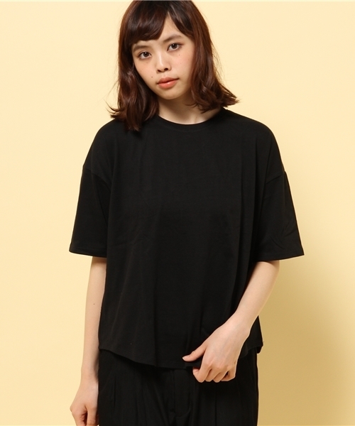 GIORDANO（ジョルダーノ）の「[GIORDANO]ルーズシルエット半袖Tシャツ（Tシャツ/カットソー・レディース・ホワイト/ブラック/ブルー/ネイビー/オレンジ・SMALL/MEDIUM/LARGE）」の3枚目の写真