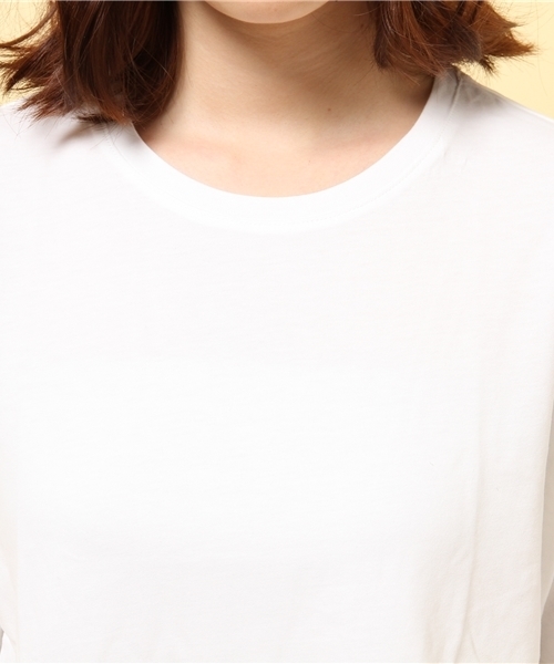 GIORDANO（ジョルダーノ）の「[GIORDANO]ルーズシルエット半袖Tシャツ（Tシャツ/カットソー・レディース・ホワイト/ブラック/ブルー/ネイビー/オレンジ・SMALL/MEDIUM/LARGE）」の6枚目の写真