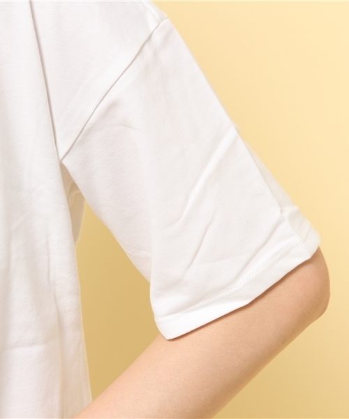 GIORDANO（ジョルダーノ）の「[GIORDANO]ルーズシルエット半袖Tシャツ（Tシャツ/カットソー・レディース・ホワイト/ブラック/ブルー/ネイビー/オレンジ・SMALL/MEDIUM/LARGE）」の7枚目の写真
