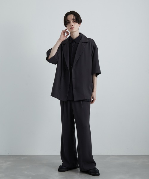 JUNRED(ジュンレッド)の「ライトドレスワイドフレアパンツ(スラックス・メンズ・ベージュ系その他2/スミクロ/ブラック・L/M/S)」の13枚目の写真