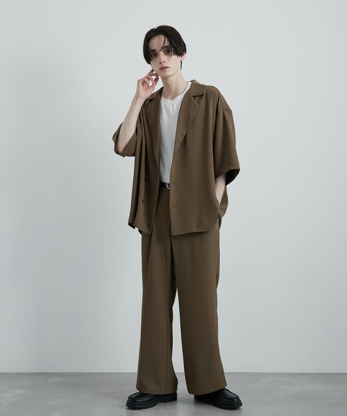 JUNRED(ジュンレッド)の「ライトドレスワイドフレアパンツ(スラックス・メンズ・ベージュ系その他2/スミクロ/ブラック・L/M/S)」の14枚目の写真