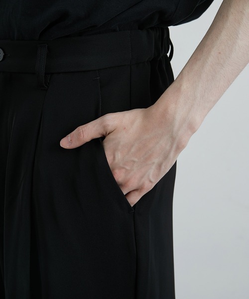 JUNRED(ジュンレッド)の「ライトドレスワイドフレアパンツ(スラックス・メンズ・ベージュ系その他2/スミクロ/ブラック・L/M/S)」の21枚目の写真