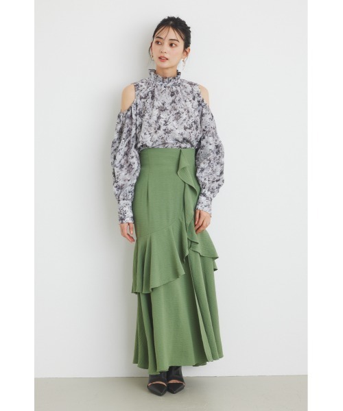 rienda(リエンダ)の「フリルスリットハイウエストSSパンツ 春服(その他パンツ・レディース・ダークグレー/ミント/ベージュ・MEDIUM/SMALL)」の12枚目の写真