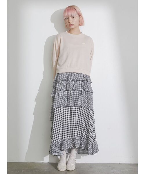 merry jenny（メリージェニー）の「logo embroideryワッフルカットソー（Tシャツ/カットソー・レディース・ピンク/ブルー/アイボリー・FREE）」の13枚目の写真