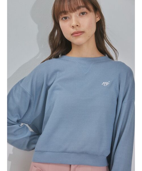 merry jenny（メリージェニー）の「logo embroideryワッフルカットソー（Tシャツ/カットソー・レディース・ピンク/ブルー/アイボリー・FREE）」の16枚目の写真