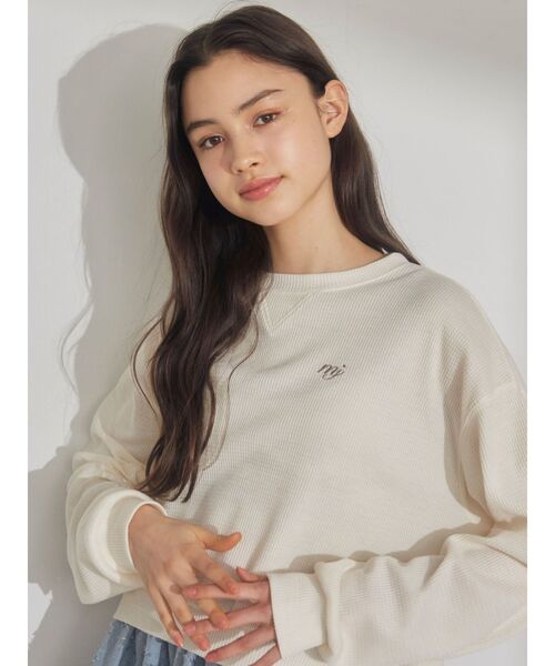 merry jenny（メリージェニー）の「logo embroideryワッフルカットソー（Tシャツ/カットソー・レディース・ピンク/ブルー/アイボリー・FREE）」の21枚目の写真