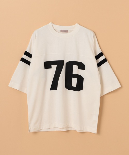 BEAMS LIGHTS（ビームスライツ）の「BEAMS LIGHTS / コットンレーヨン フットボールTシャツ（Tシャツ/カットソー・メンズ・ブラック/ホワイト/ラベンダー・SMALL/MEDIUM/LARGE）」の2枚目の写真