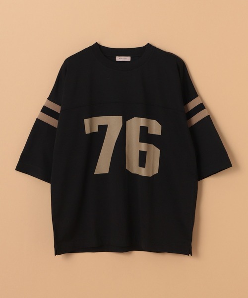 BEAMS LIGHTS（ビームスライツ）の「BEAMS LIGHTS / コットンレーヨン フットボールTシャツ（Tシャツ/カットソー・メンズ・ブラック/ホワイト/ラベンダー・SMALL/MEDIUM/LARGE）」の3枚目の写真