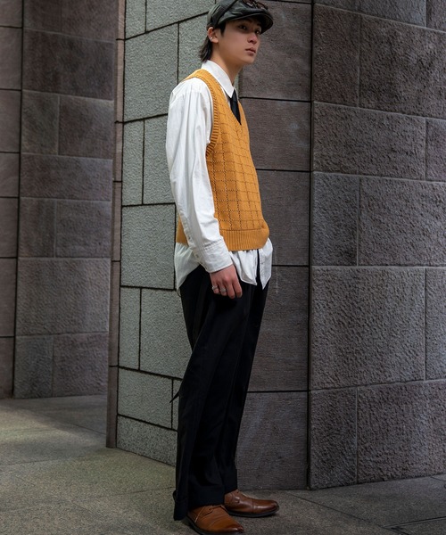 INTERPLAY(インタープレイ)の「【INTERPLAY x TAKERU】ウィンドペーン ニット ベスト(ベスト・メンズ・ダークグリーン/マスタード/ボルドー・FREE)」の21枚目の写真