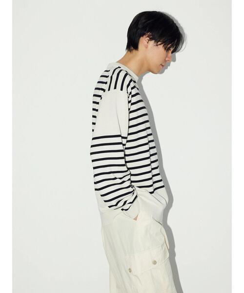 CRAFT STANDARD BOUTIQUE(クラフトスタンダードブティック)の「60/2 14Gコットンボーダーニット(ニット/セーター・メンズ・ホワイト系その他4/ブラック系その他4/ブルー系その他・L/LL/M)」の12枚目の写真
