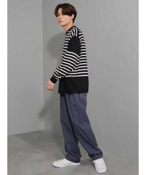 CRAFT STANDARD BOUTIQUE(クラフトスタンダードブティック)の「60/2 14Gコットンボーダーニット(ニット/セーター・メンズ・ホワイト系その他4/ブラック系その他4/ブルー系その他・L/LL/M)」の8枚目の写真