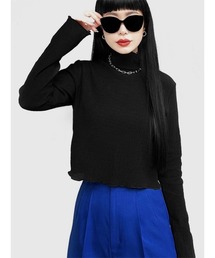 Sheer high neck washer tops(Ai select) / シアーハイネックワッシャートップス