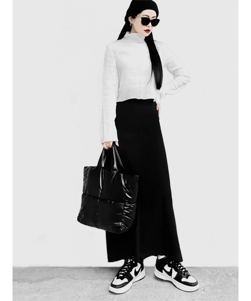 LVEU.（ラブユ.）の「Sheer high neck washer tops(Ai select) / シアーハイネックワッシャートップス（Tシャツ/カットソー・レディース・ホワイト/ブラック・FREE）」の15枚目の写真