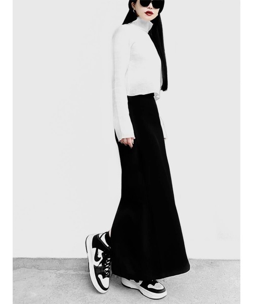 LVEU.（ラブユ.）の「Sheer high neck washer tops(Ai select) / シアーハイネックワッシャートップス（Tシャツ/カットソー・レディース・ホワイト/ブラック・FREE）」の14枚目の写真