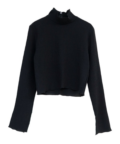 LVEU.（ラブユ.）の「Sheer high neck washer tops(Ai select) / シアーハイネックワッシャートップス（Tシャツ/カットソー・レディース・ホワイト/ブラック・FREE）」の9枚目の写真