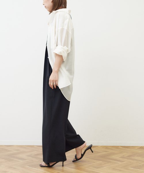 journal standard L'essage(ジャーナルスタンダードレサージュ)の「ライトトロサスペンダーパンツ(サロペット/オーバーオール・レディース・グレー/ブラック・36/38)」の5枚目の写真