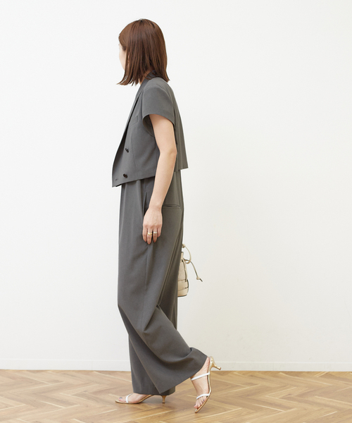 journal standard L'essage(ジャーナルスタンダードレサージュ)の「ライトトロサスペンダーパンツ(サロペット/オーバーオール・レディース・グレー/ブラック・36/38)」の9枚目の写真
