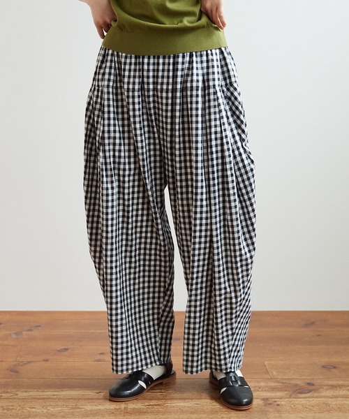 bulle de savon（ビュルデサボン）の「gingham balloonパンツ