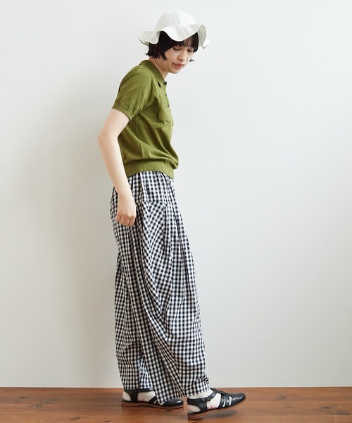 極美品！ビュルデサボン gingham balloon バルーンパンツ フリー bulle de savon（ビュルデサボン）の「gingham balloonパンツ（その他