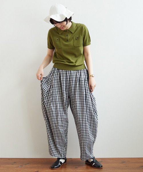 bulle de savon（ビュルデサボン）の「gingham balloonパンツ（その他