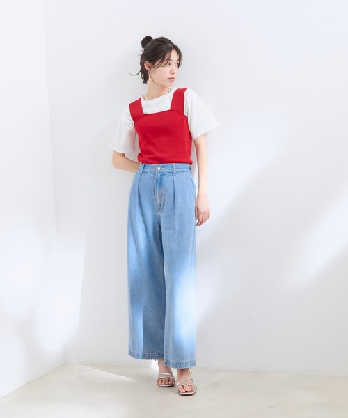 VIS(ビス)の「【UVケア・接触冷感・洗える】ニットタンクトップ(タンクトップ・レディース・ホワイト/ブラック/レッド・FREE)」の20枚目の写真