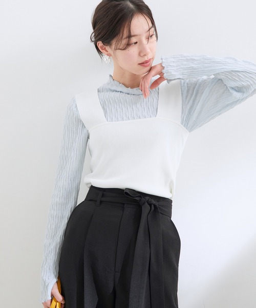 VIS(ビス)の「【UVケア・接触冷感・洗える】ニットタンクトップ(タンクトップ・レディース・ホワイト/ブラック/レッド・FREE)」の16枚目の写真