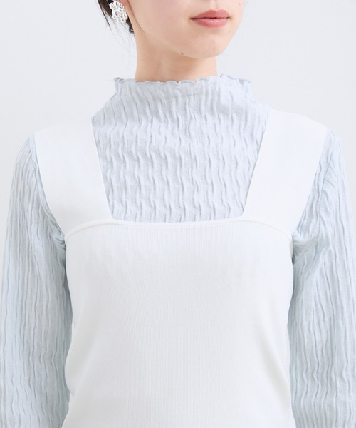 VIS(ビス)の「【UVケア・接触冷感・洗える】ニットタンクトップ(タンクトップ・レディース・ホワイト/ブラック/レッド・FREE)」の9枚目の写真