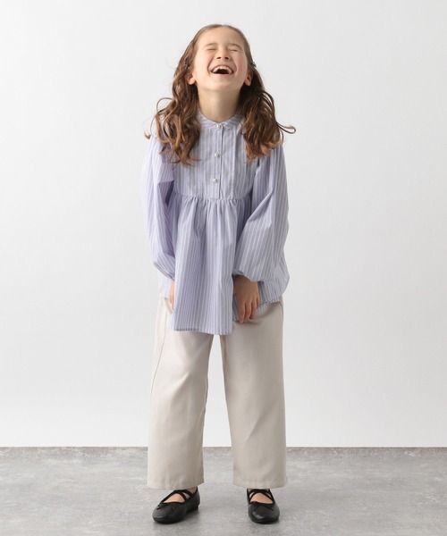 セール】イージーケア／ストライプチュニック/185908（シャツ